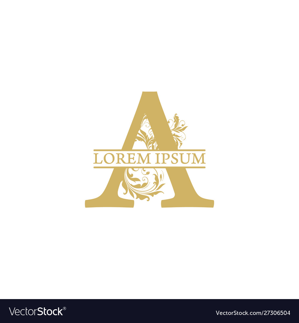 Initial A Letter Luxury Beauty Flourishes Vector Image