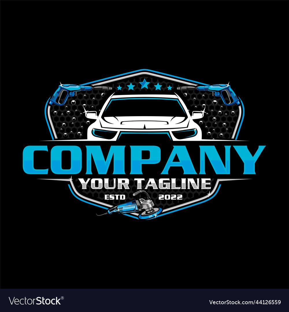 Detailing Car Logo And Wash Royalty Free Vector Image