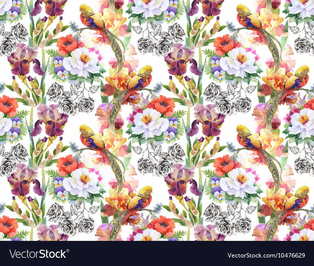 Watercolor Hand Drawn Seamless Pattern Royalty Free Vector