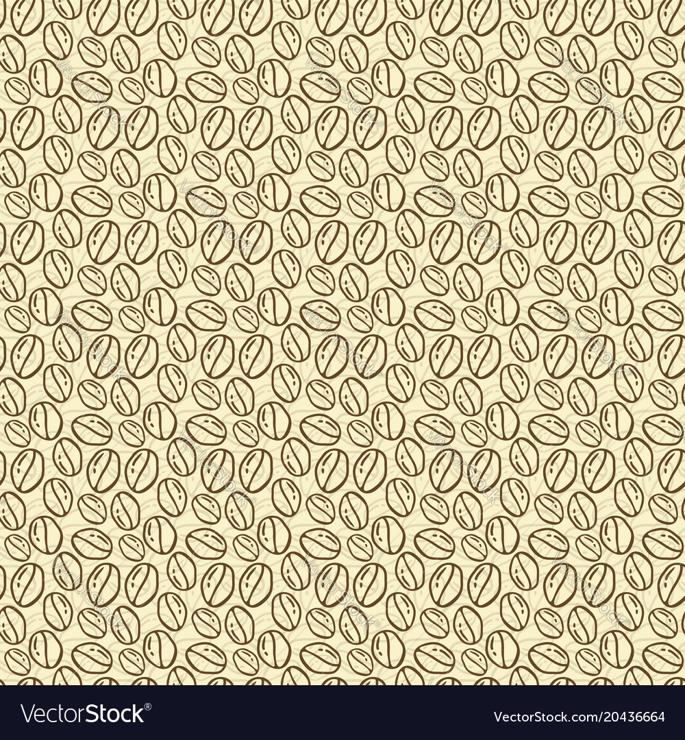 Seamless Patterns With Hand Drawn Coffee Beans Vector Image