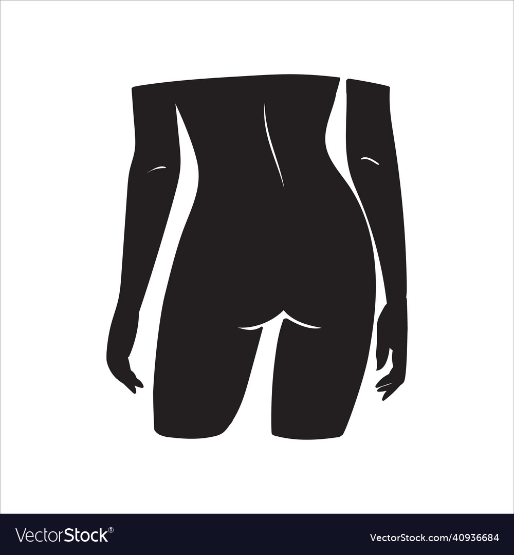 Black And White Naked Woman Standing Backstock Vector Image