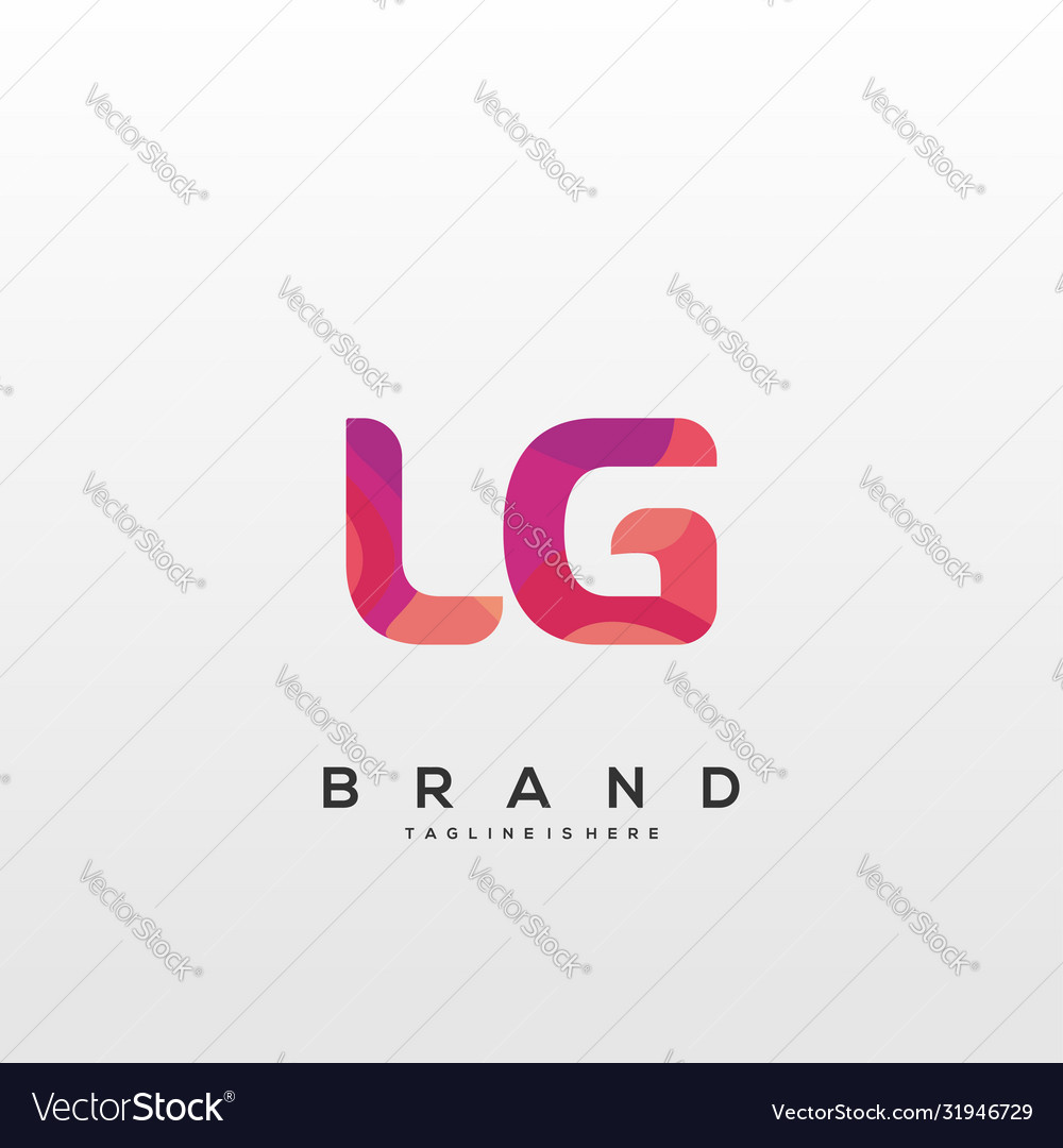 Lg Initial Logo With Colorful Template Royalty Free Vector