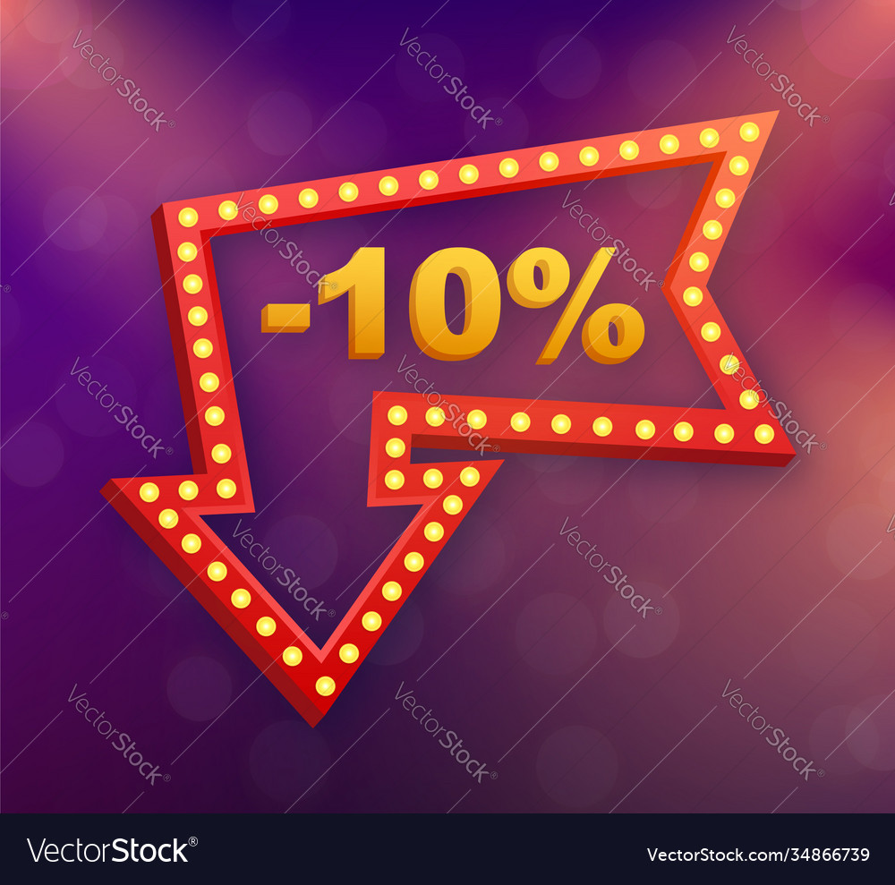 10 Percent Off Sale Discount Banner Discount Vector Image