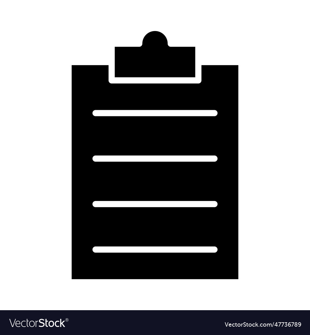 Clipboard Glyph Icon For Personal And Commercial Vector Image