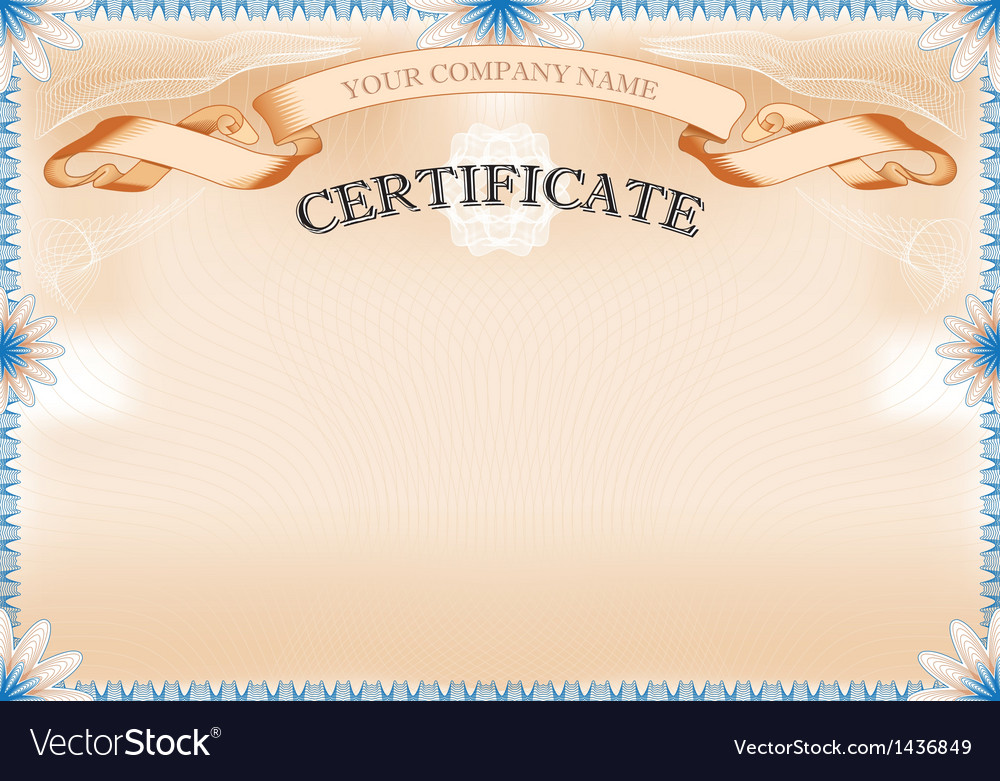 Certificate Template Royalty Free Vector Image