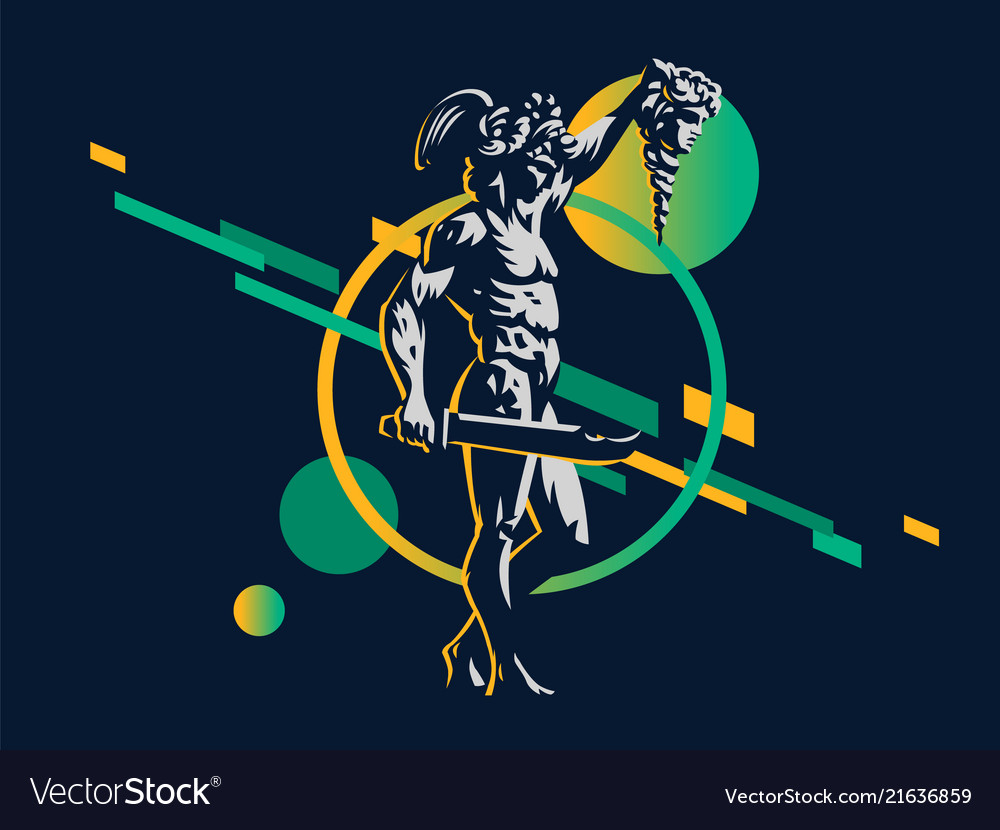 Perseus With Head Medusa Royalty Free Vector Image