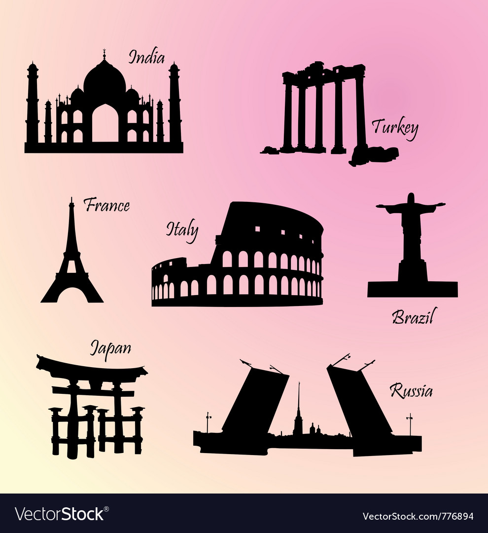 Landmarks Countries Of The World Royalty Free Vector Image