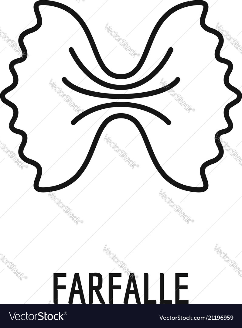 Farfalle Pasta Icon Outline Style Royalty Free Vector Image