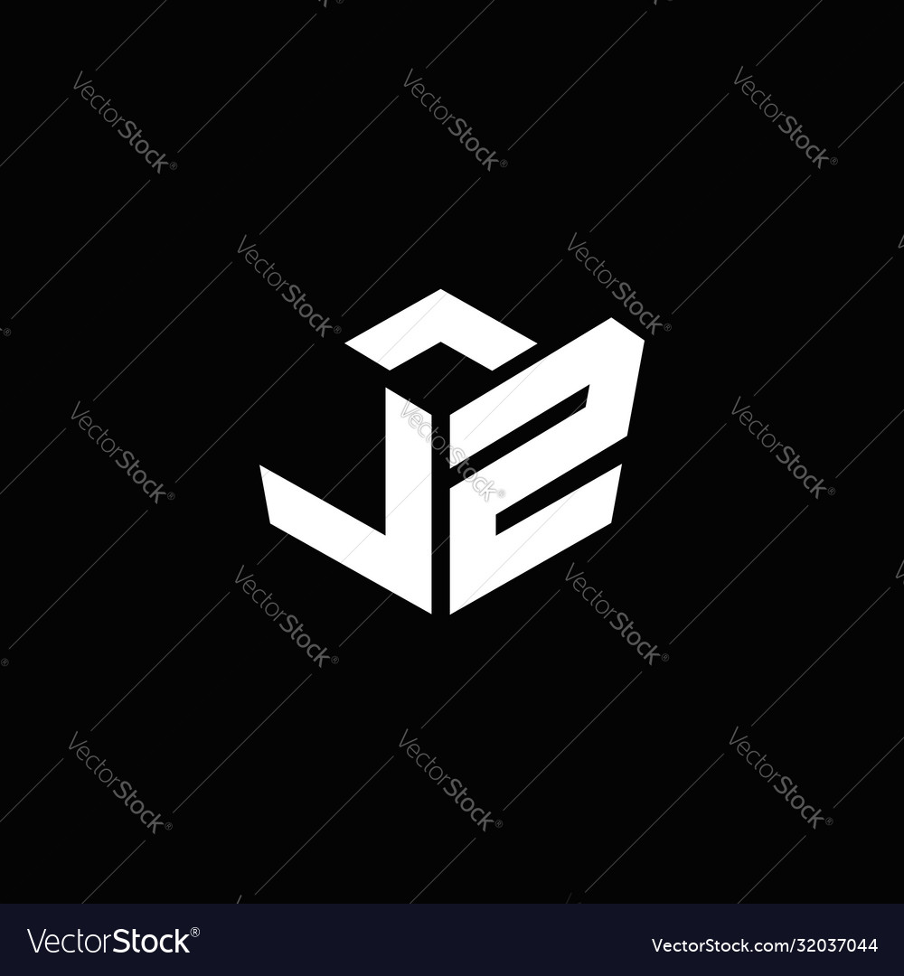 Lz Logo Monogram With Emblem Style Ribbon Design Vector Image