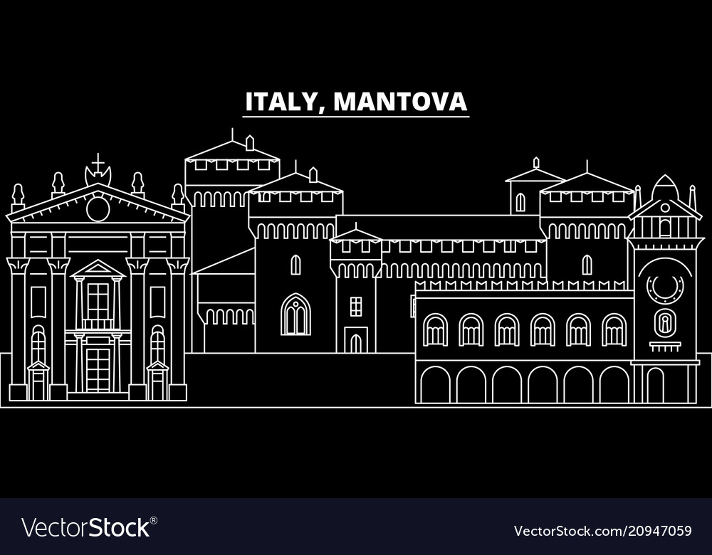 Mantova Silhouette Skyline Italy Royalty Free Vector Image