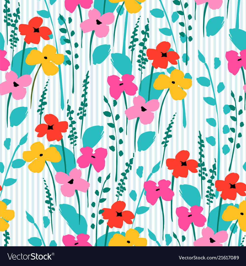 Floral Abstract Seamless Pattern Design Royalty Free Vector