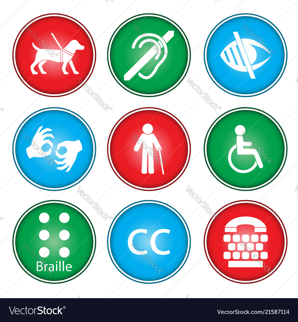 Accessibility Icons Royalty Free Vector Image Vectorstock