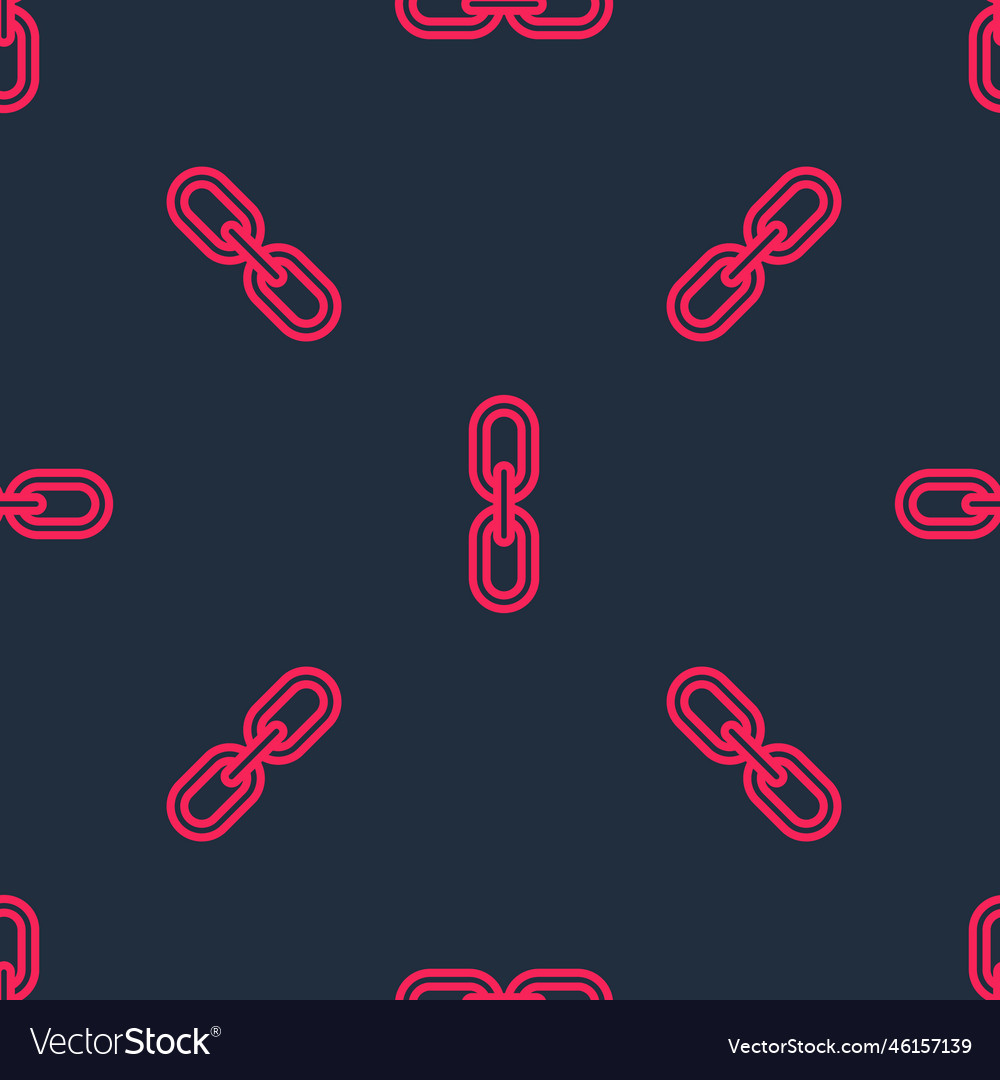 Red Line Chain Link Icon Isolated Seamless Pattern