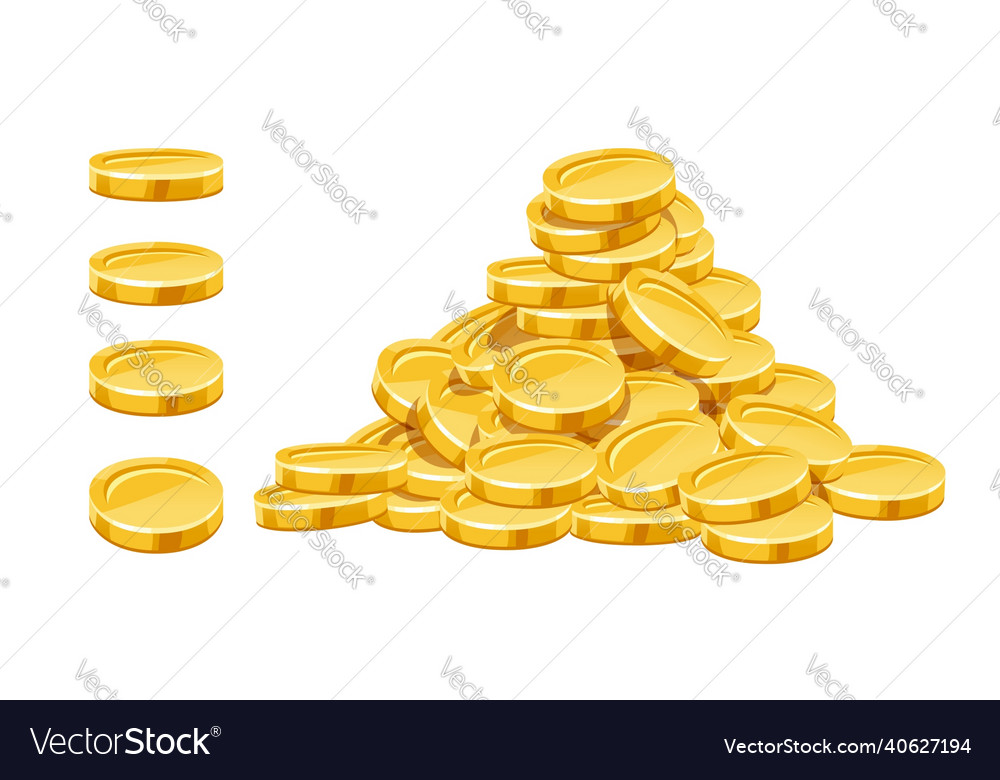 Gold Coins Cash Money Heap Royalty Free Vector Image