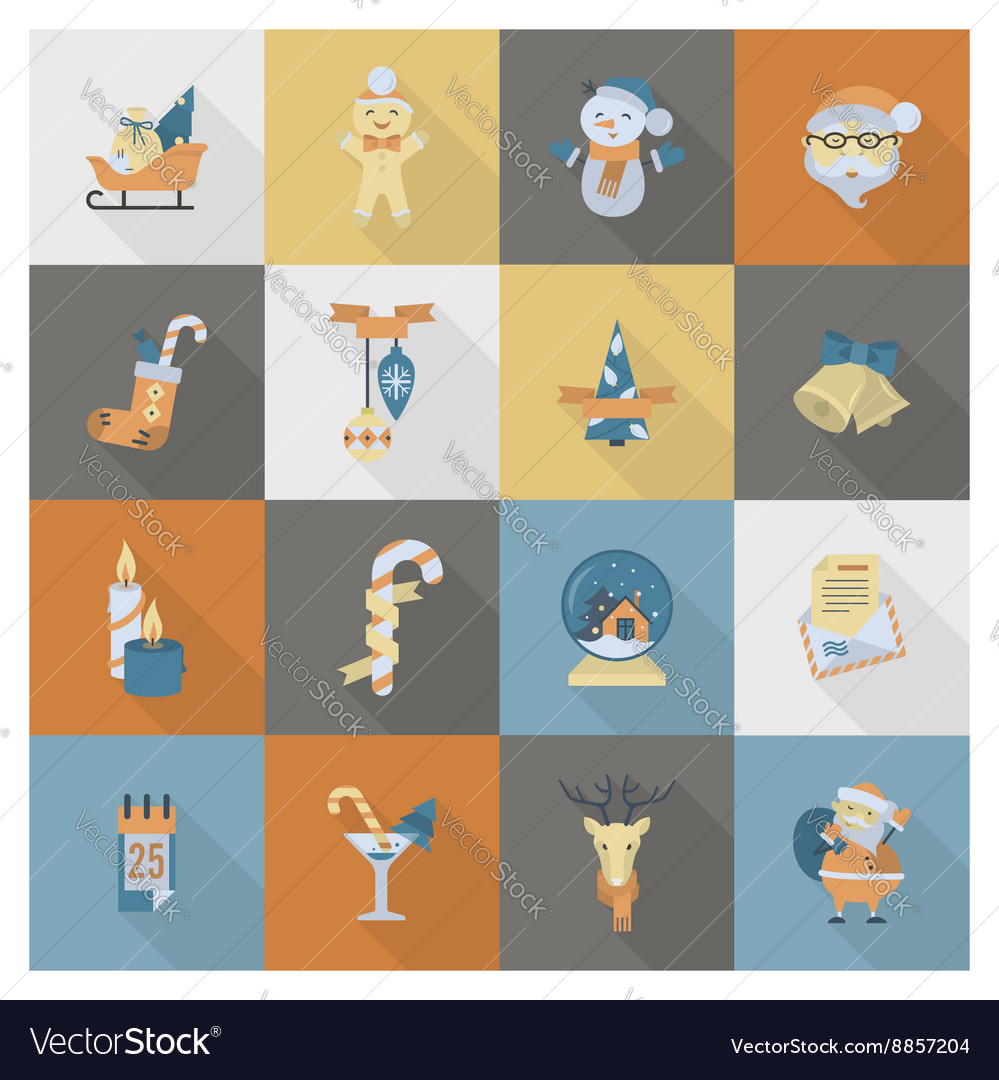 Christmas And Winter Icons Collection Royalty Free Vector