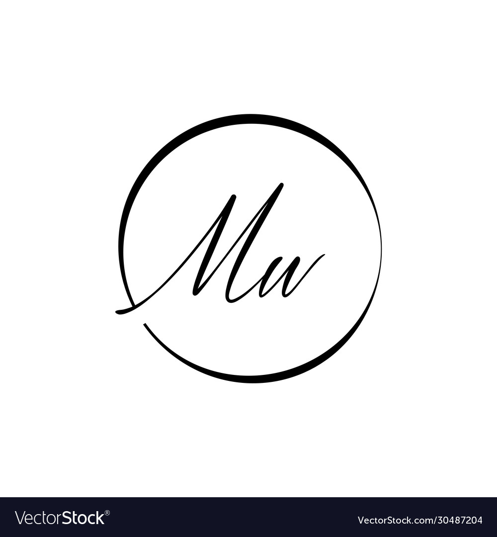 Initial Mw Letter Logo Design Template Abstract Vector Image