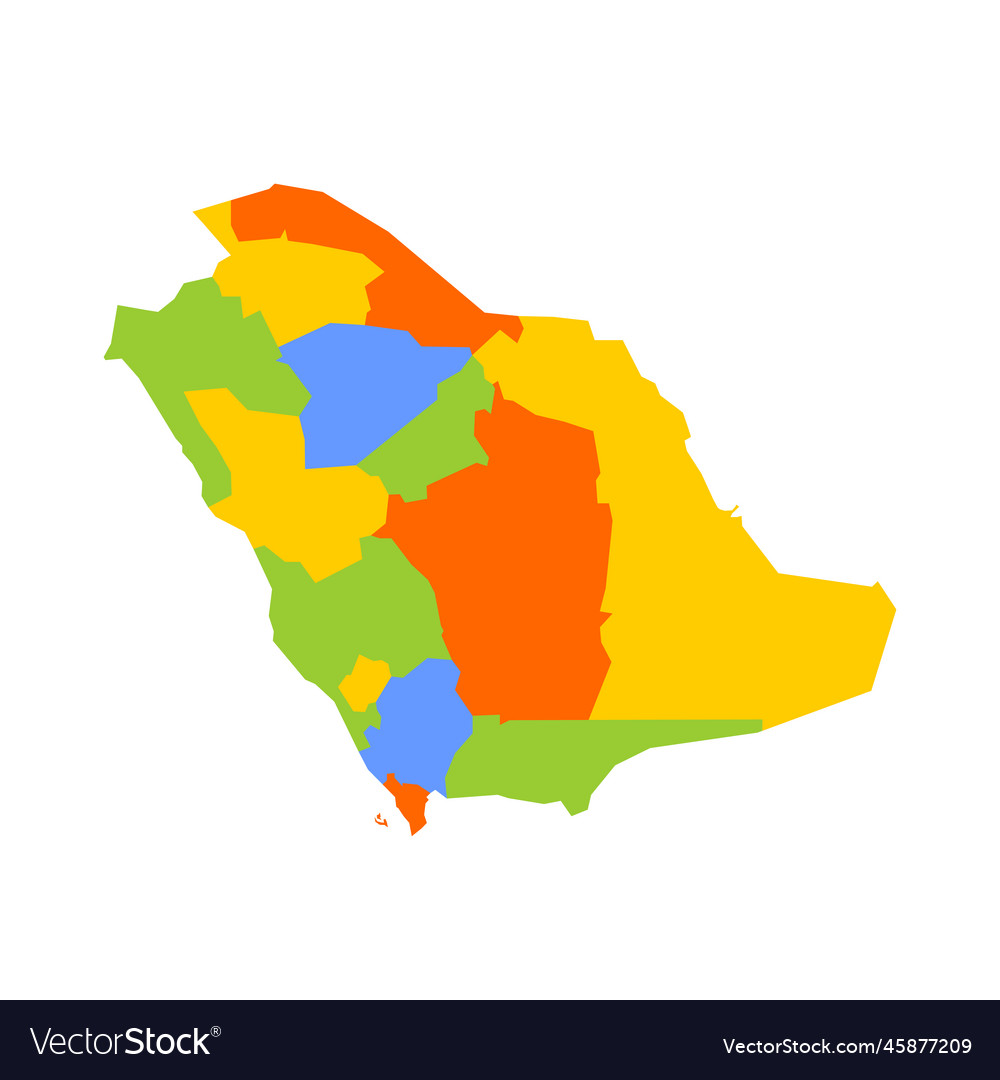 Saudi Arabia Political Map Of Administrative Vector Image