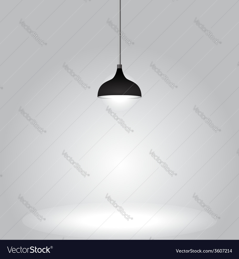 Black Ceiling Lamp On Gray Background Royalty Free Vector