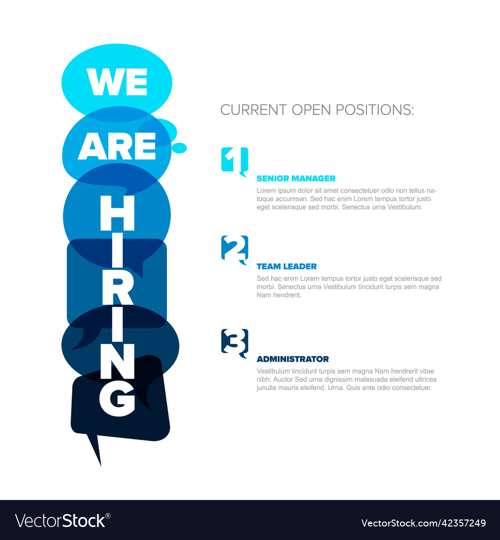 We Are Hiring Minimalistic Flyer Template Vector Image