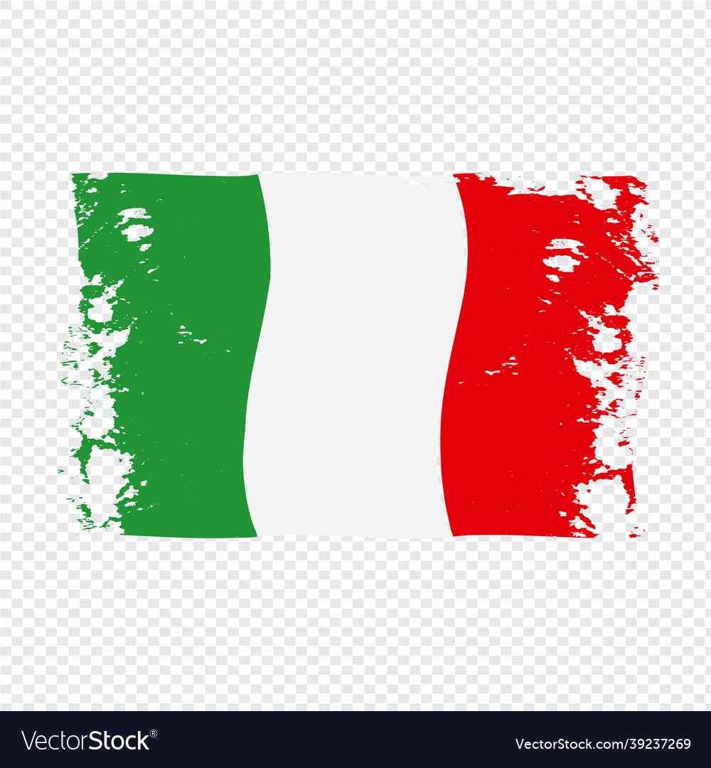 Italy Flag Transparent Watercolor Painted Brush Vector Image