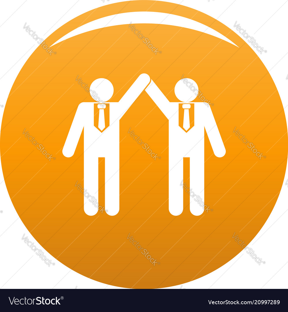 Partnership Icon Orange Royalty Free Vector Image