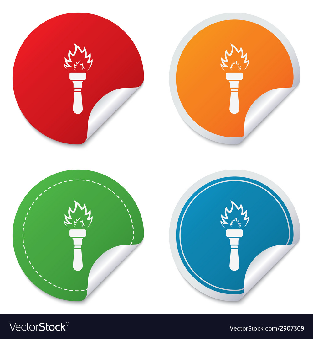 Torch Flame Sign Icon Fire Symbol Royalty Free Vector Image