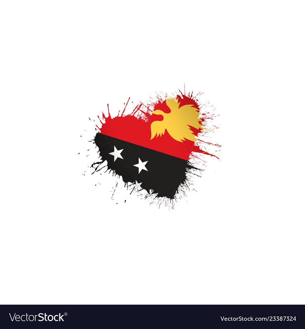 Papua New Guinea Flag On A Royalty Free Vector Image