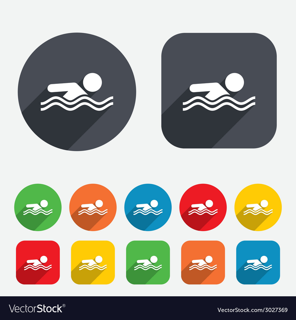 Swimming Sign Icon Pool Swim Symbol Royalty Free Vector