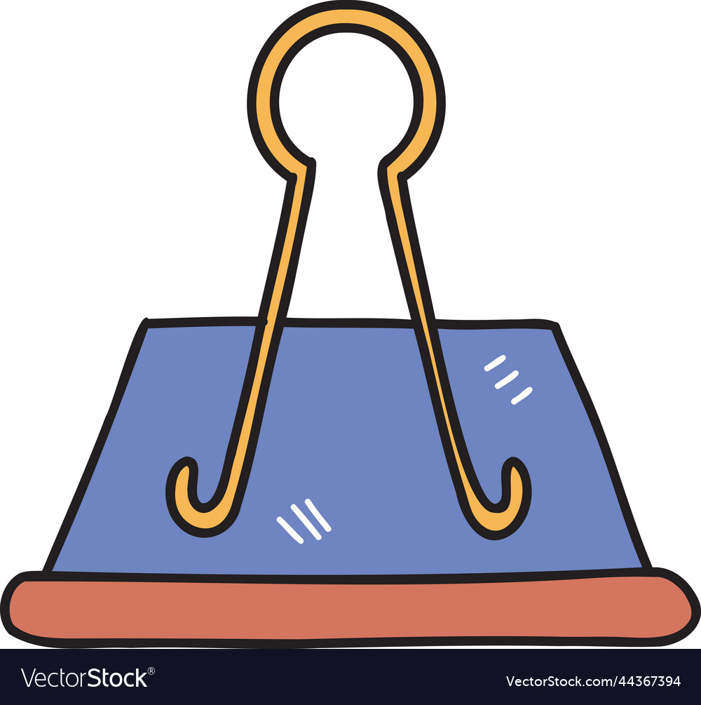 Hand Drawn Binder Clips Royalty Free Vector Image