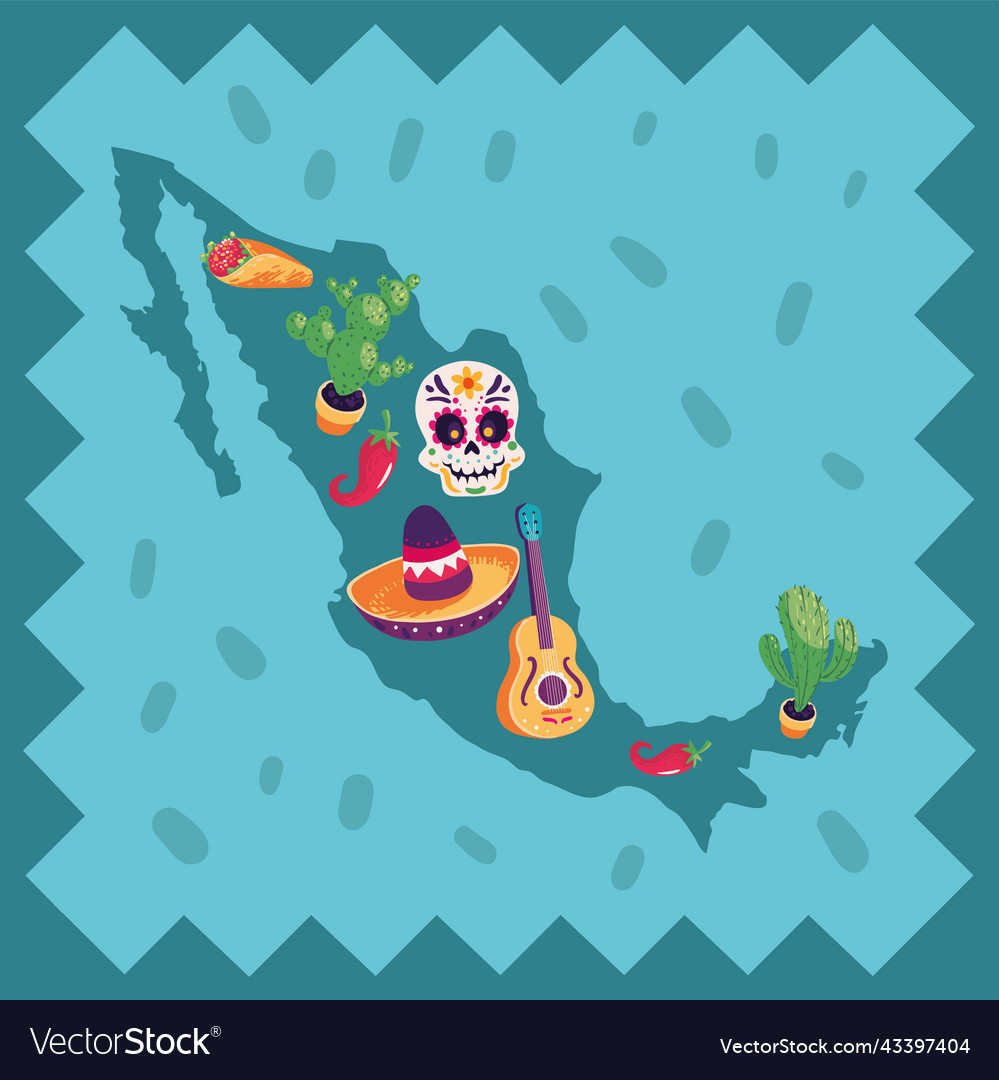 Map Of Mexico Royalty Free Vector Image VectorStock