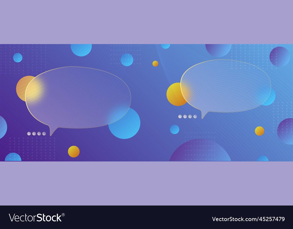 Chat Dialog Boxes In Glass Morphism Effect Style Vector Image