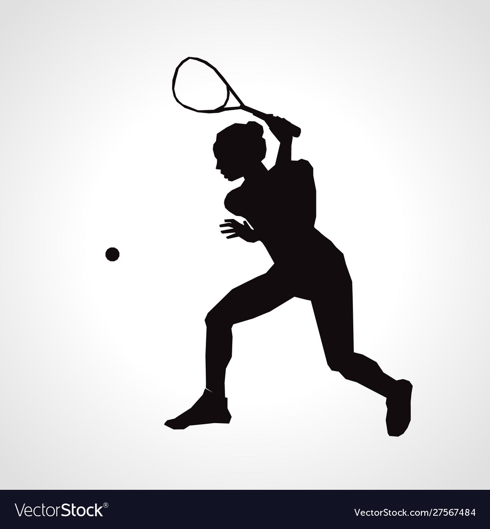 Female Squash Silhouette Player Royalty Free Vector Image