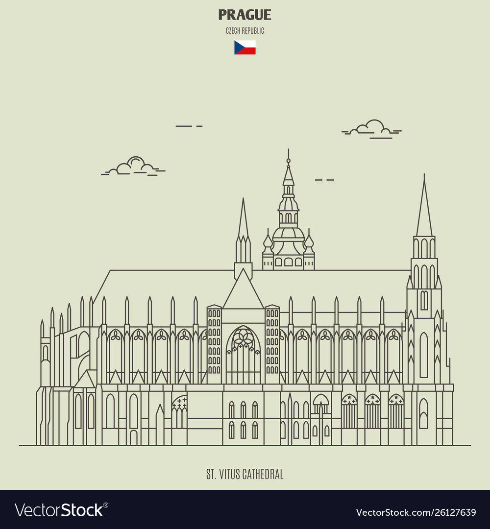 St Vitus Cathedral In Prague Czech Republic Vector Image