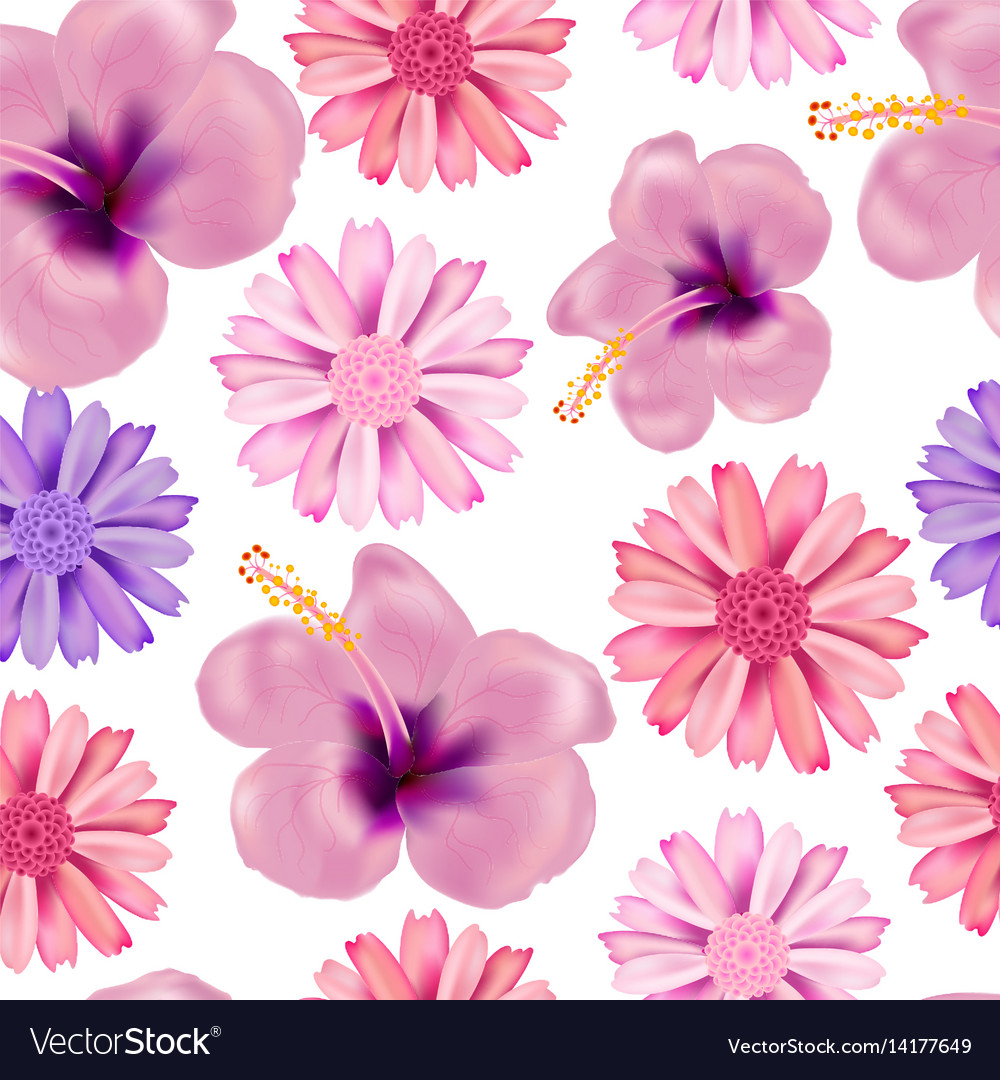 Beautiful Seamless Floral Summer Pattern Vector Image