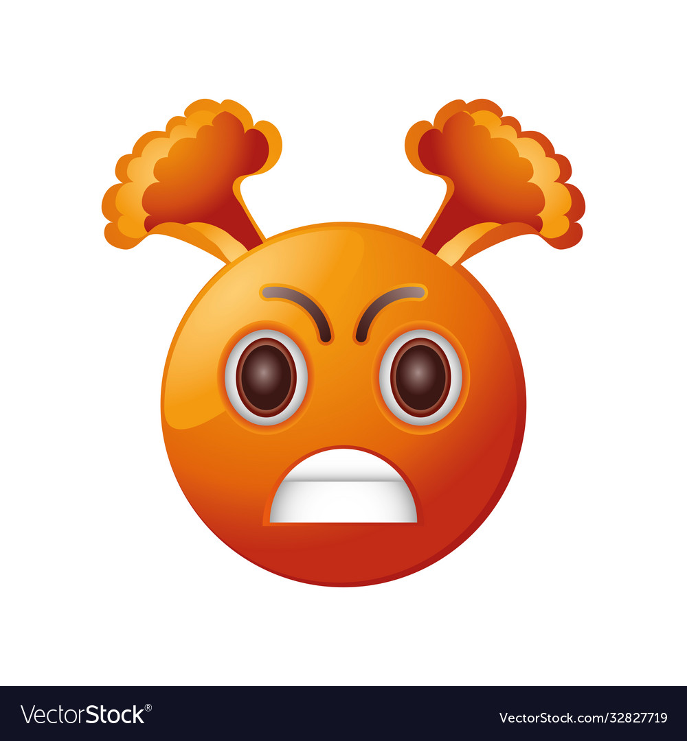 Angry Emoticon On White Background Royalty Free Vector Image