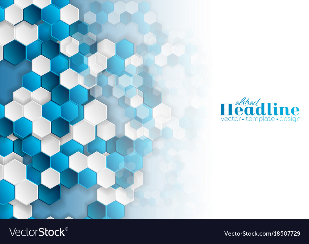 Bright Blue And White Hexagons Abstract Background