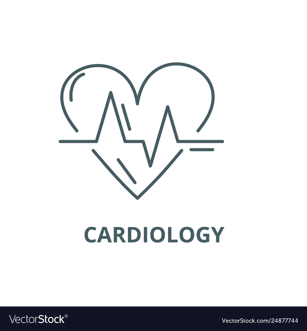 Cardiology Line Icon Outline Royalty Free Vector Image