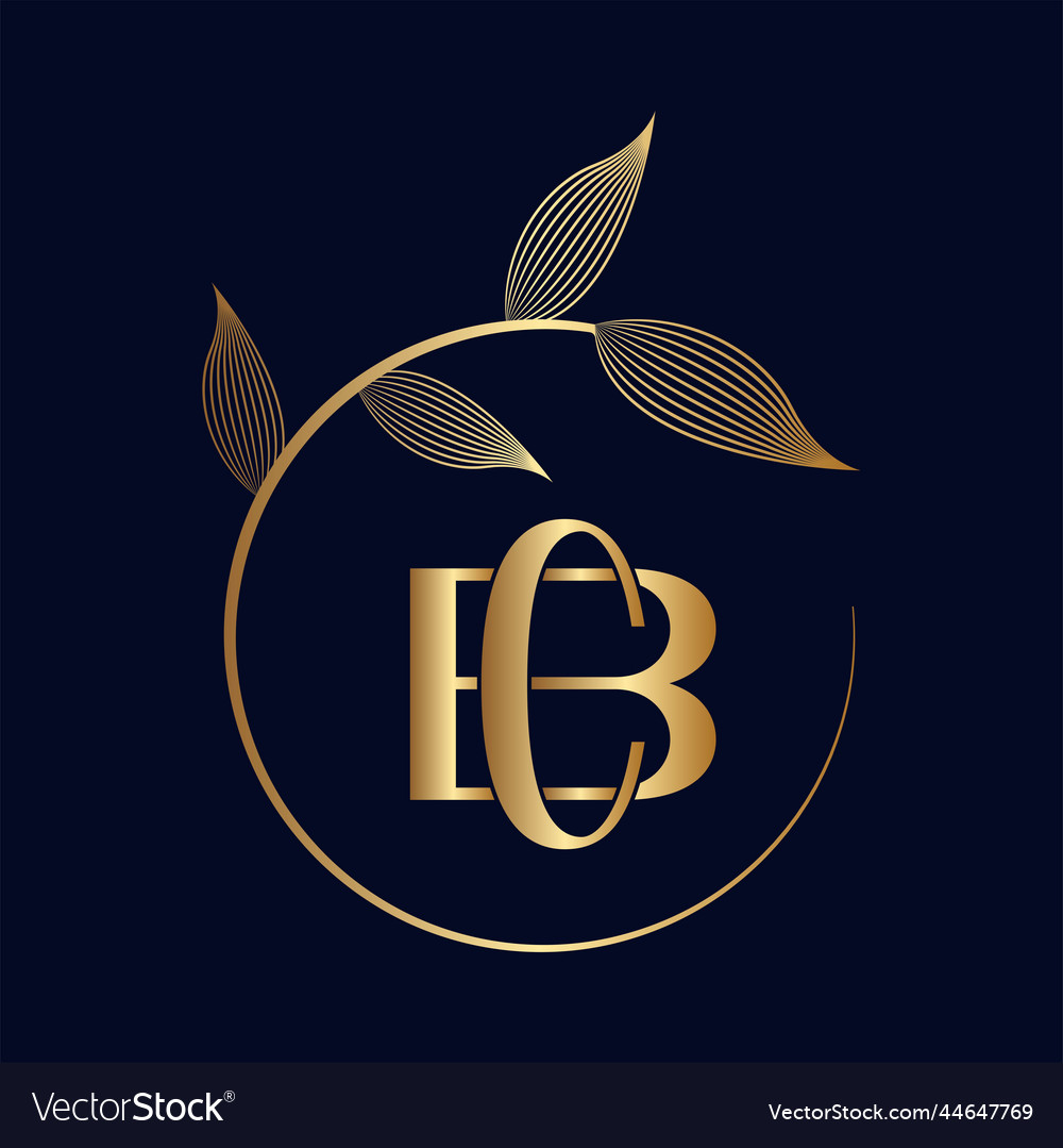 Gold Bc Or Cb Leaf Beauty Royalty Free Vector Image