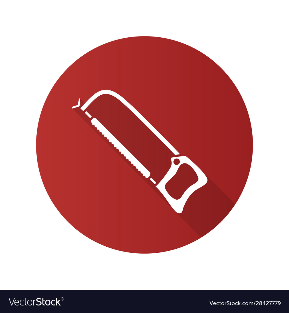 Hacksaw Flat Design Long Shadow Glyph Icon Vector Image