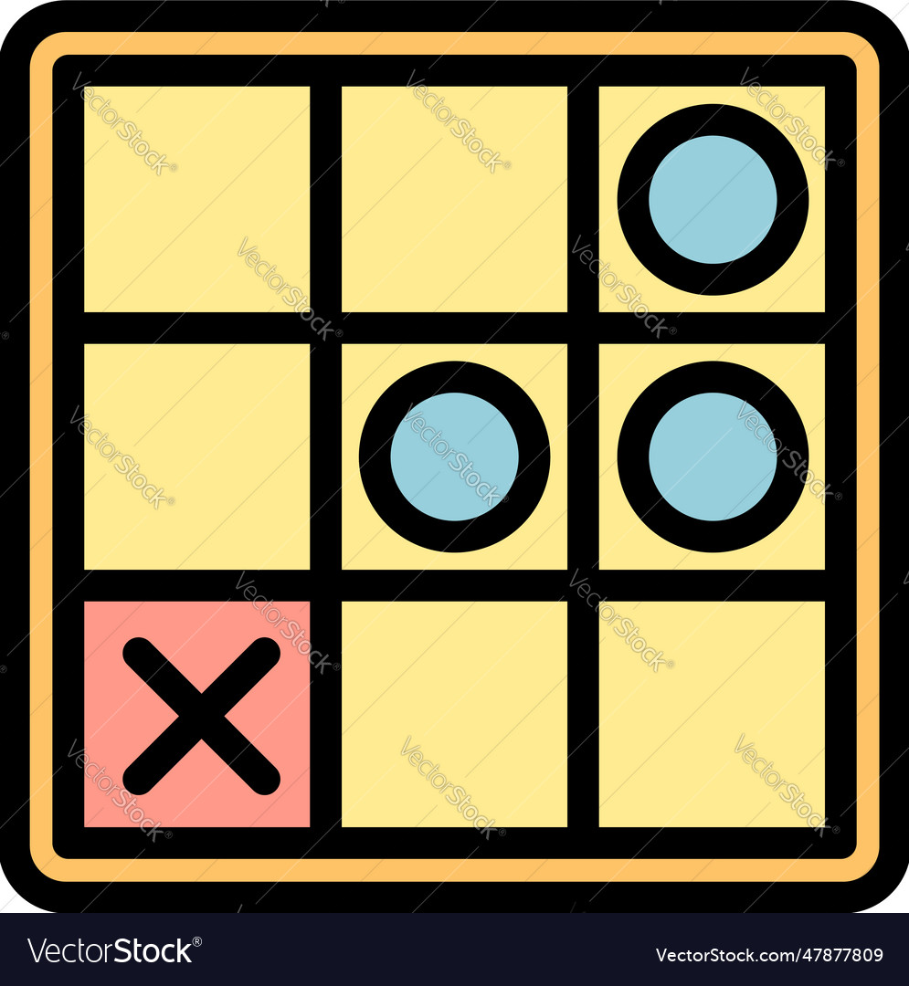 Tic Tac Toe Icon Flat Royalty Free Vector Image