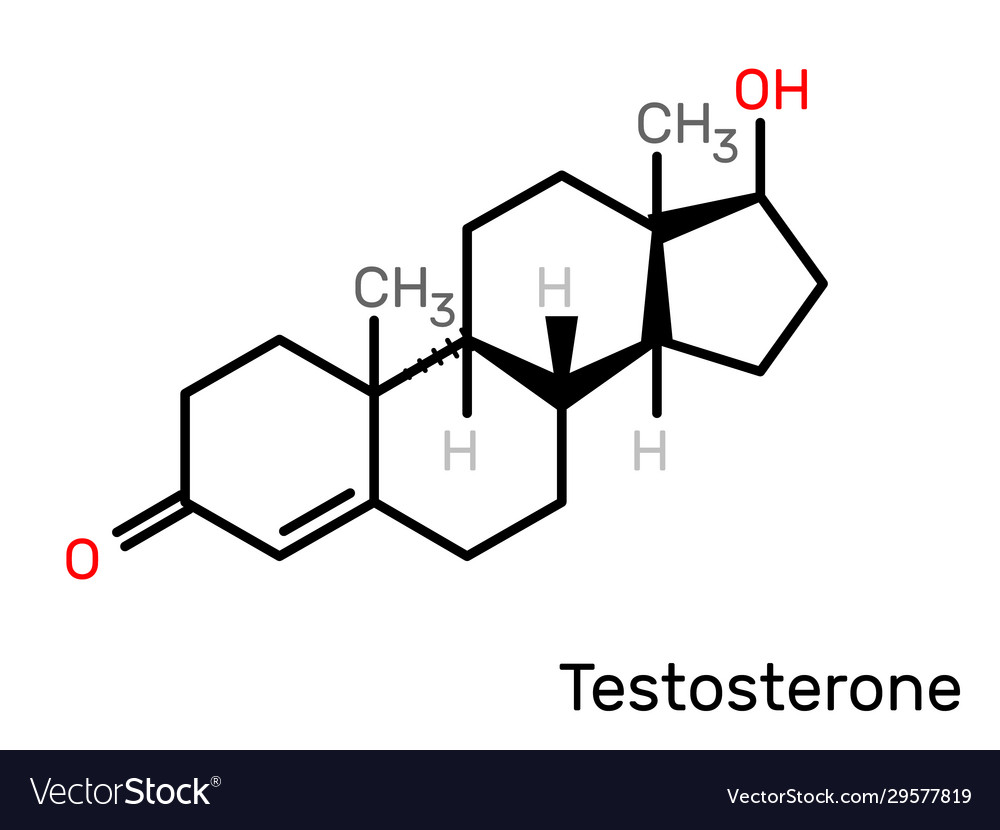 Testosterone Hormone Structural Formula Royalty Free Vector