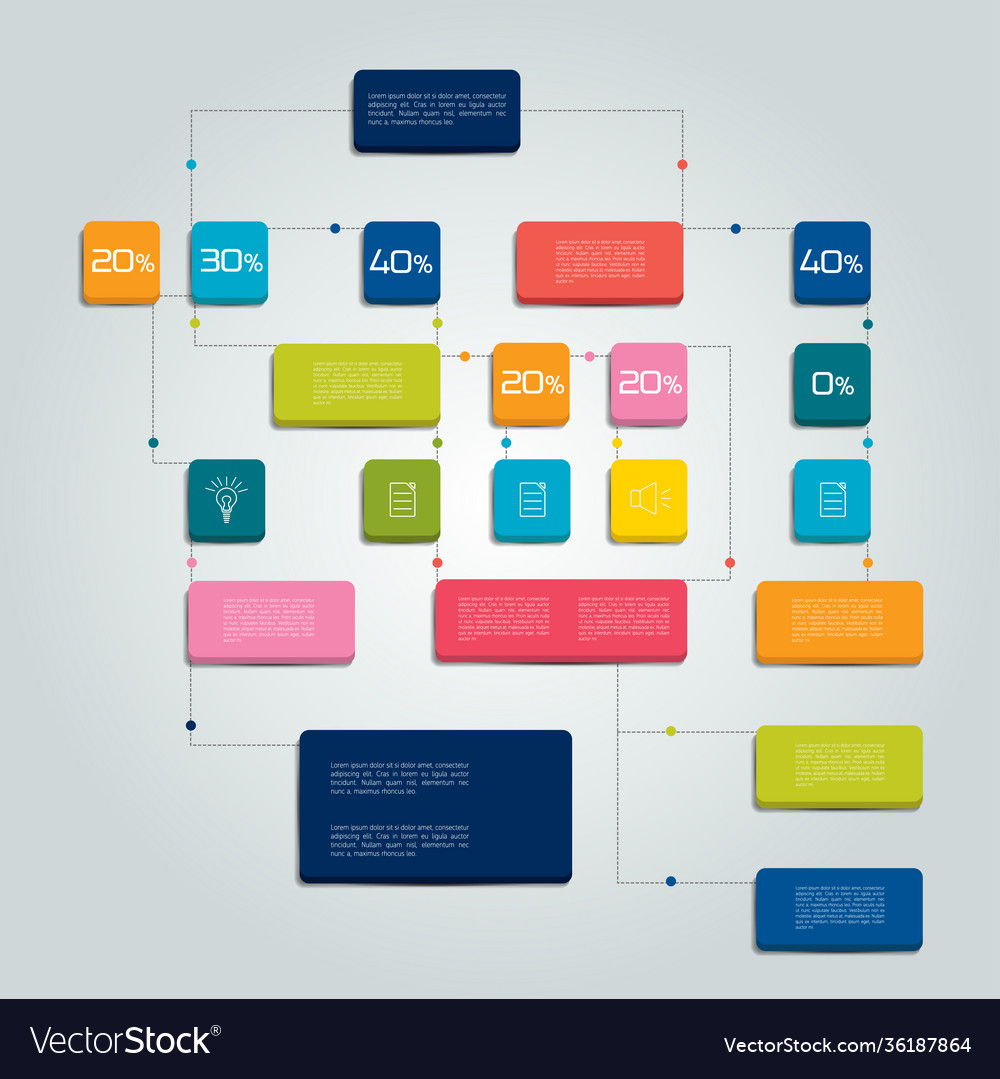 Flow Chart Scheme Infographics Elements Design Vector Image