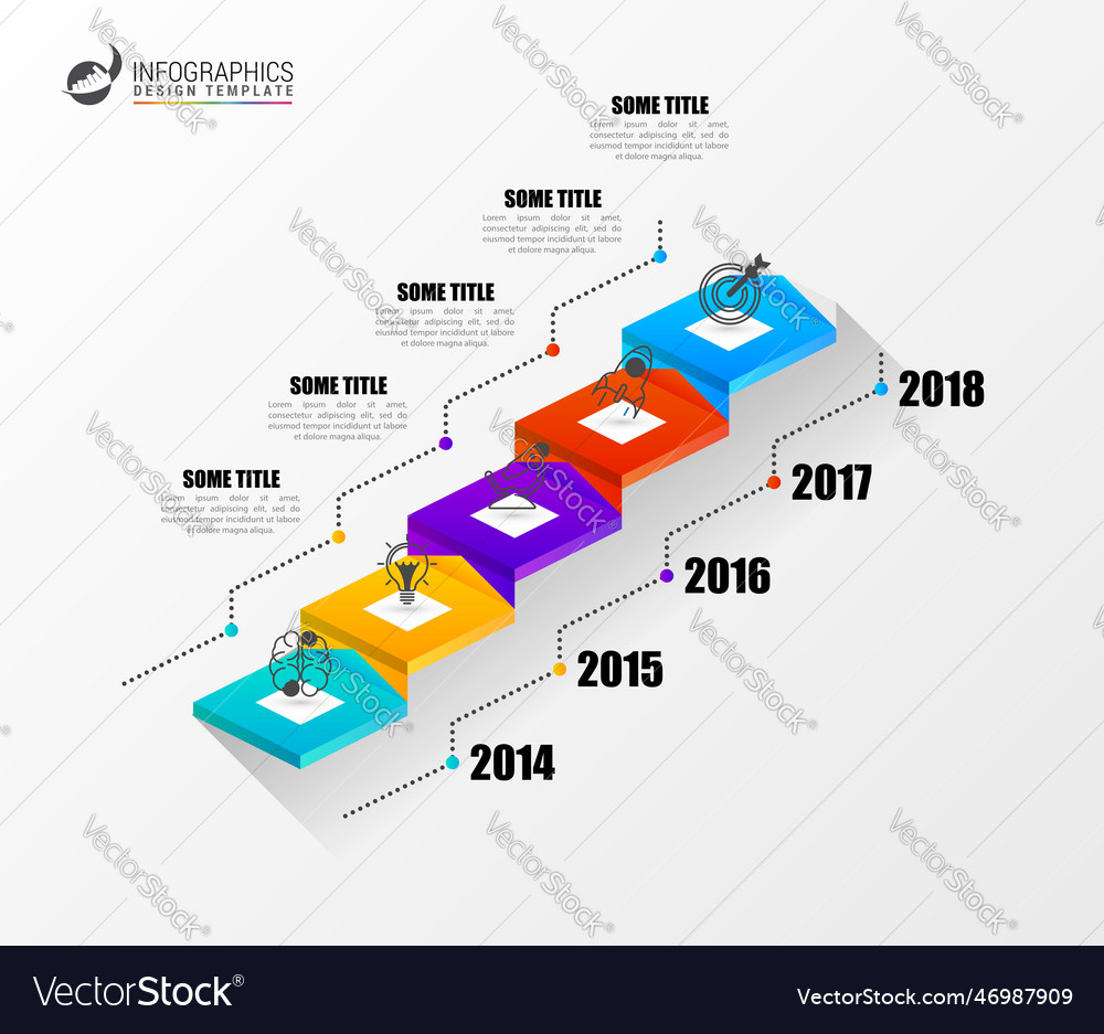 Infographic Business Staircase Concept Modern Vector Image