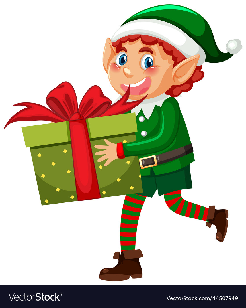 Christmas Elf Cartoon Character Royalty Free Vector Image