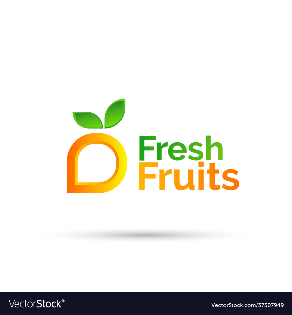 Fresh Fruits Shop Logo Design Royalty Free Vector Image