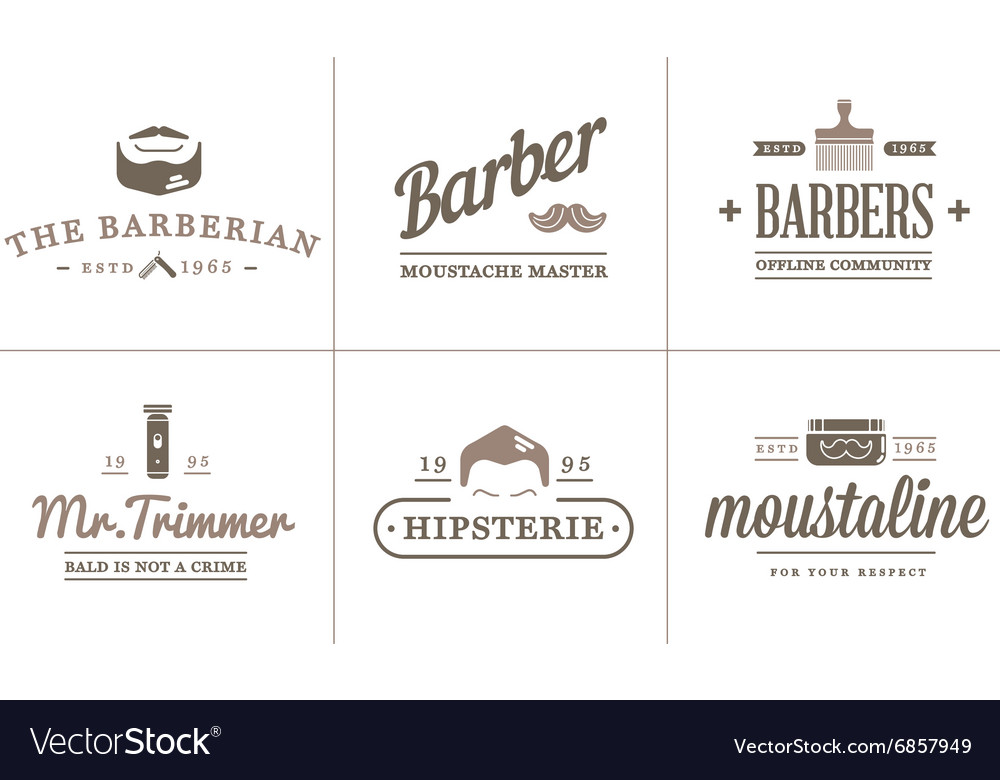 Set Of Barber Shop Elements And Shave Icons Vector Image