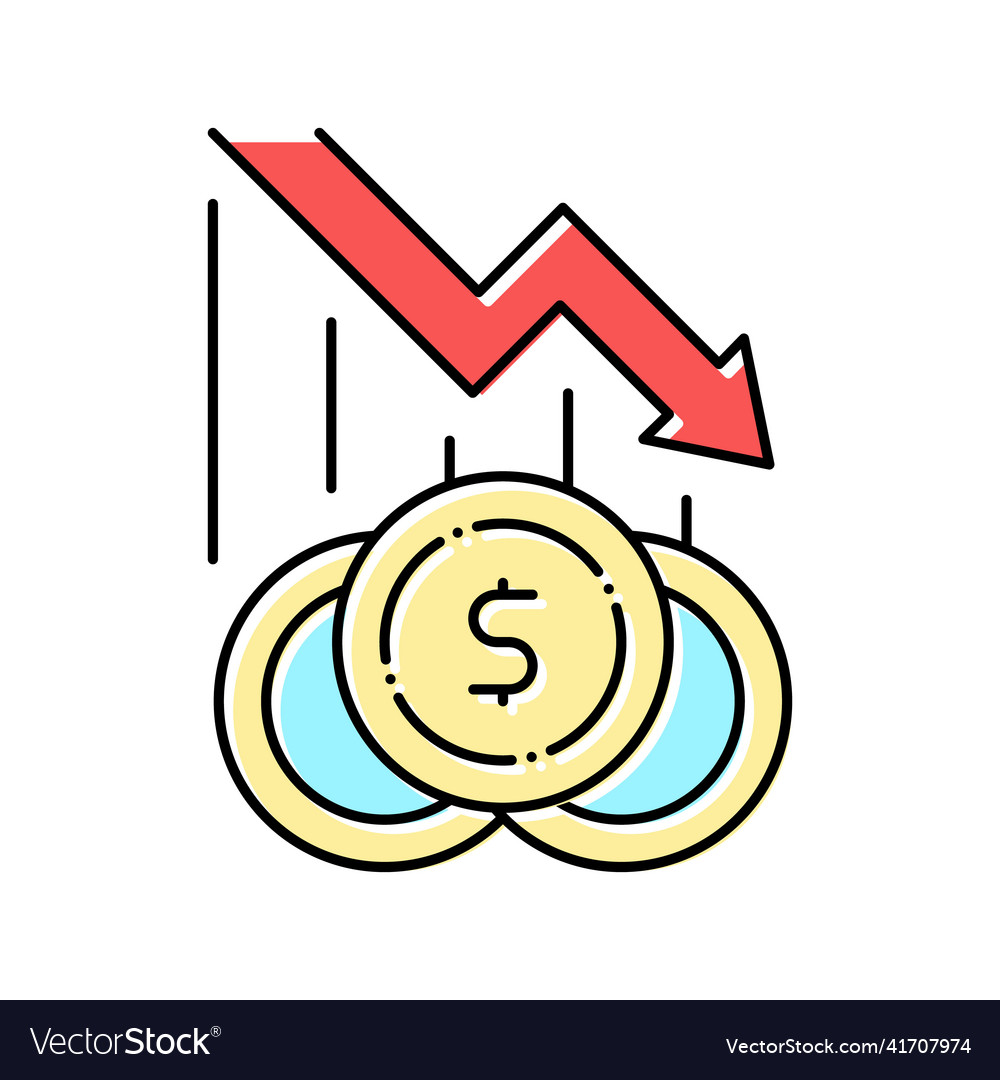 Finance Lost Poverty Problem Color Icon Royalty Free Vector