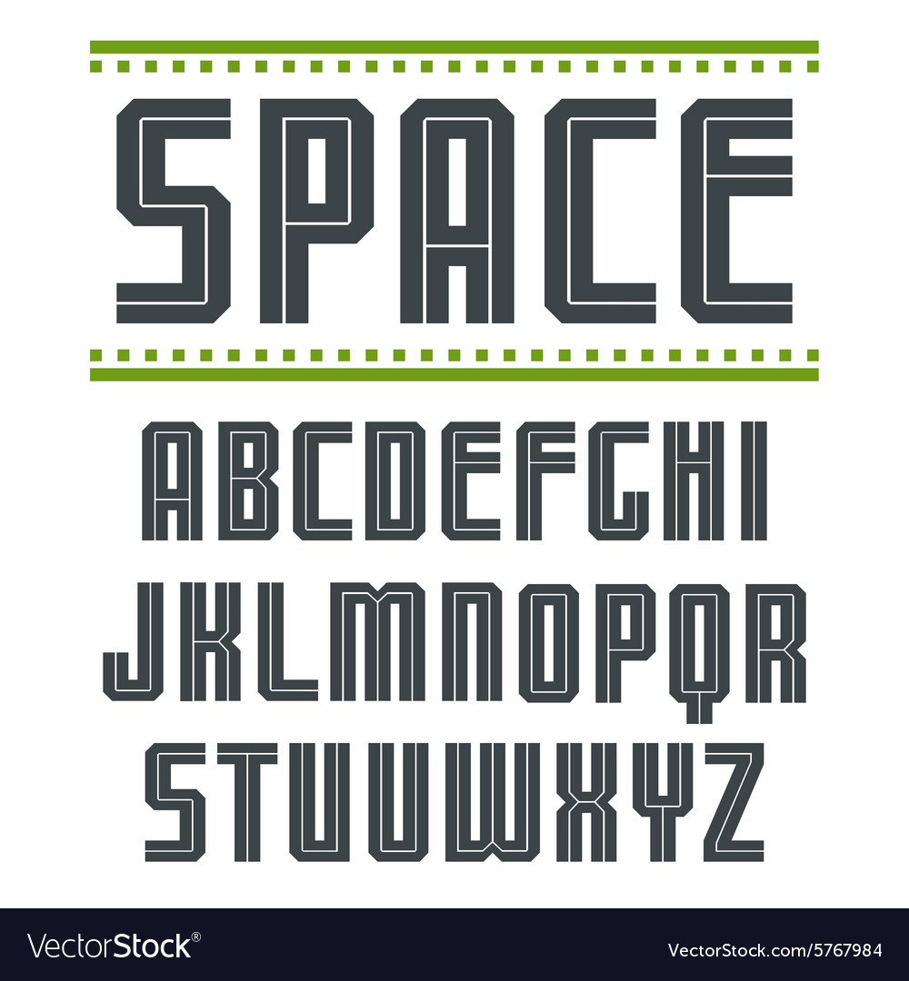 Sans Serif Font In Sport Style Royalty Free Vector Image