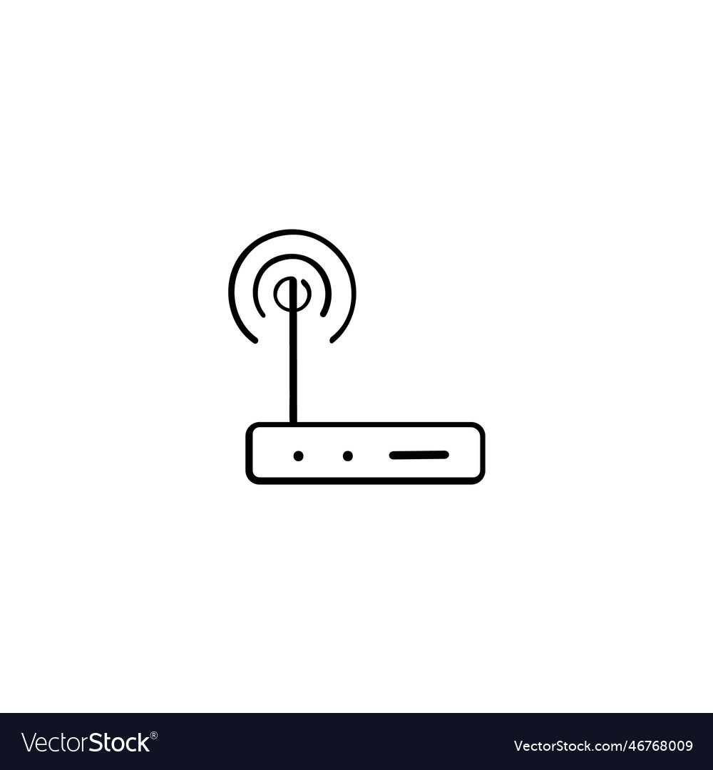 Wifi Router Line Style Icon Design Royalty Free Vector Image