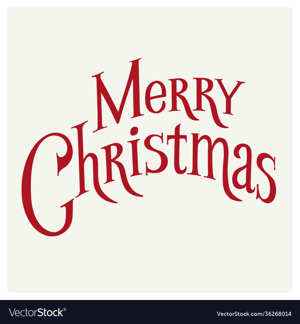 Merry Christmas Inscription Hand Drawn Royalty Free Vector